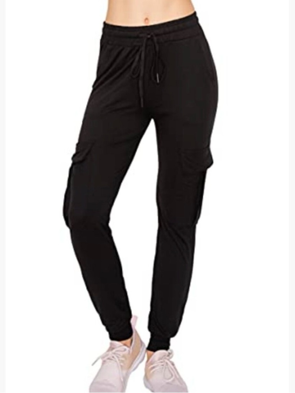 NWOT Rachel Zoe Black Drawstring Cargo Joggers Lux Stretch Fabric XS Athleisure - Picture 2 of 11